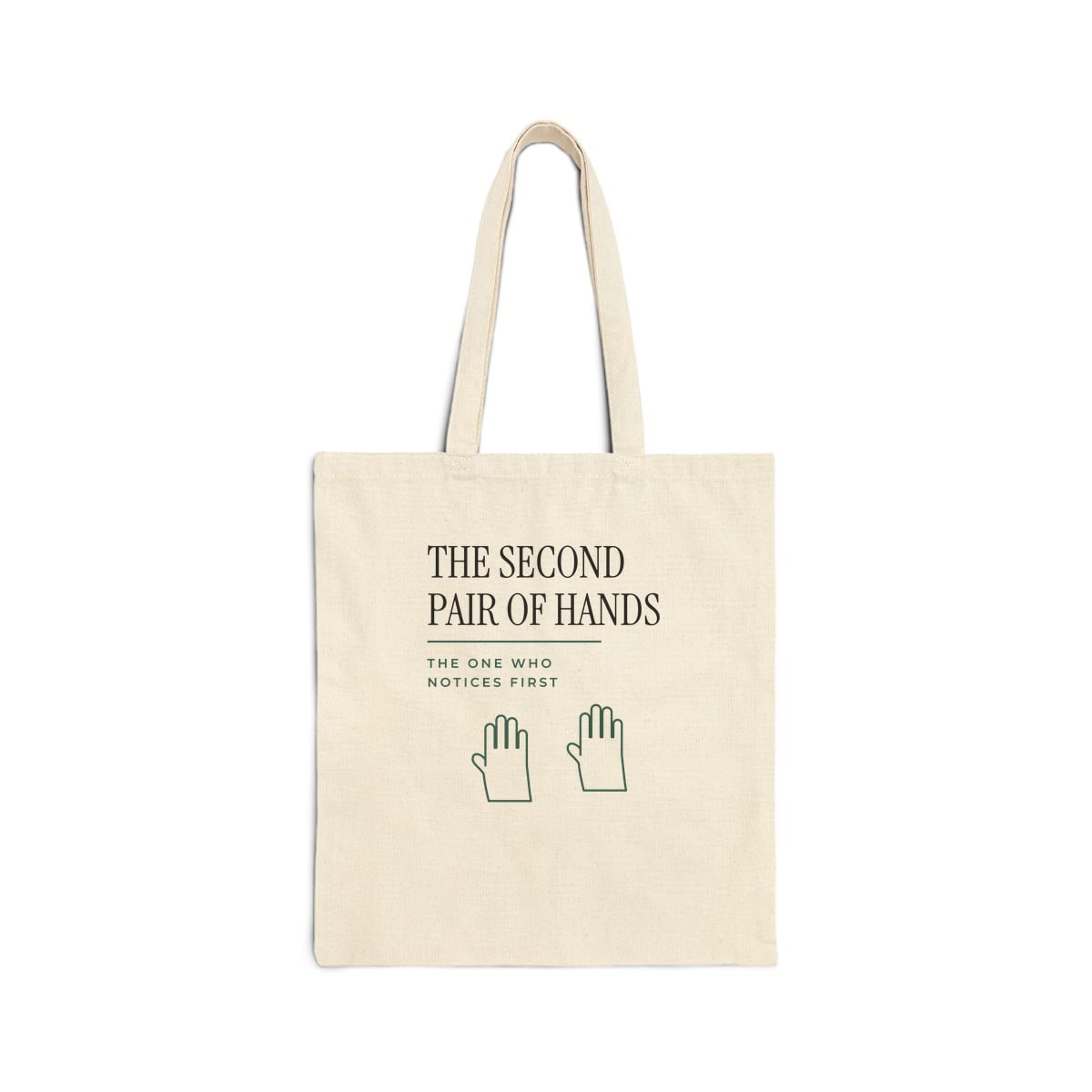 The Second Pair Of Hands, printed on a tote bag in Natural