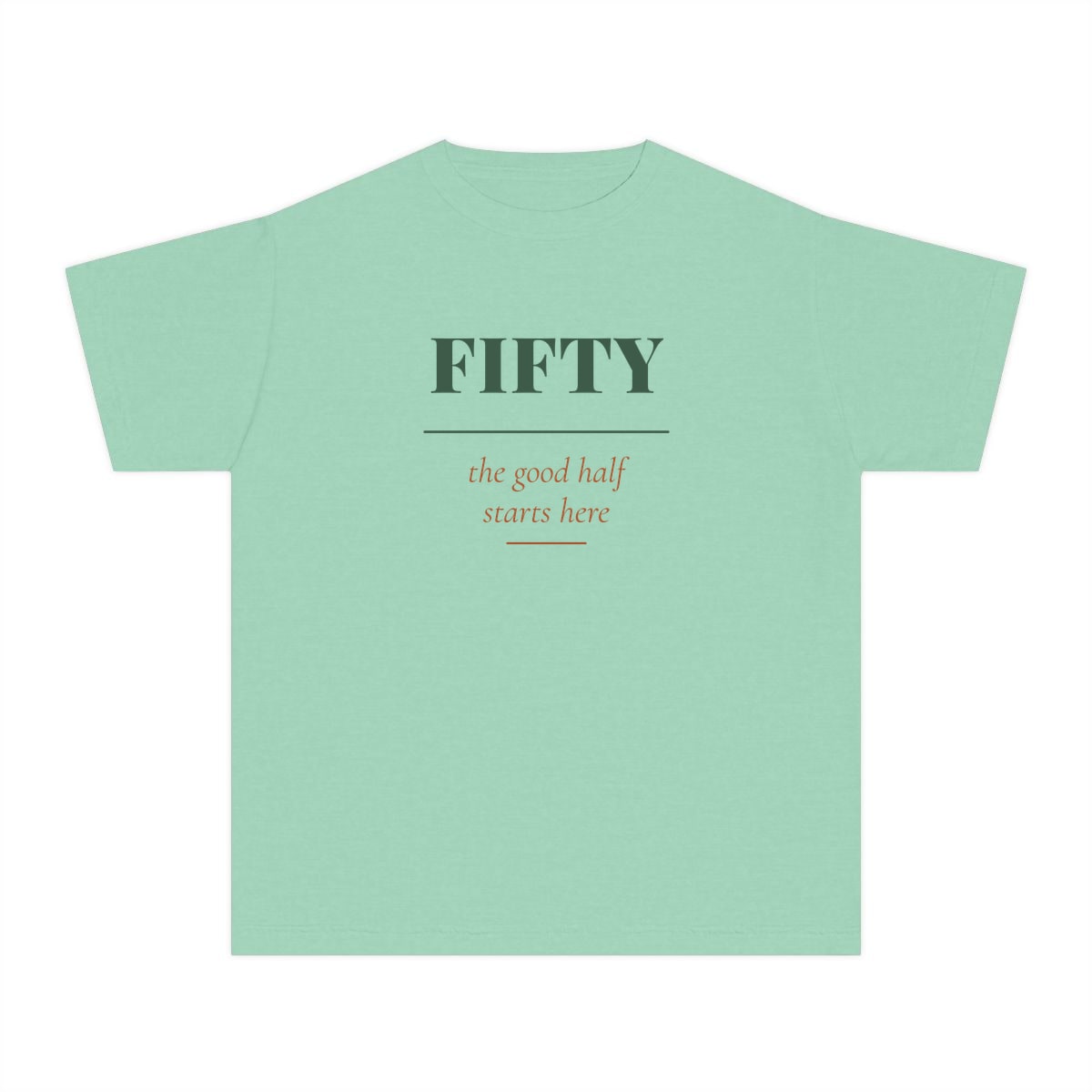 The Good Half, printed on a youth tee in Island Reef