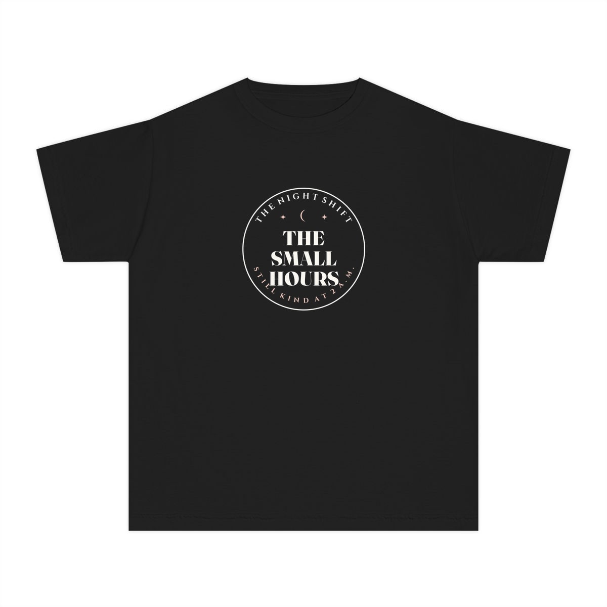 The Small Hours, printed on a youth tee in Black