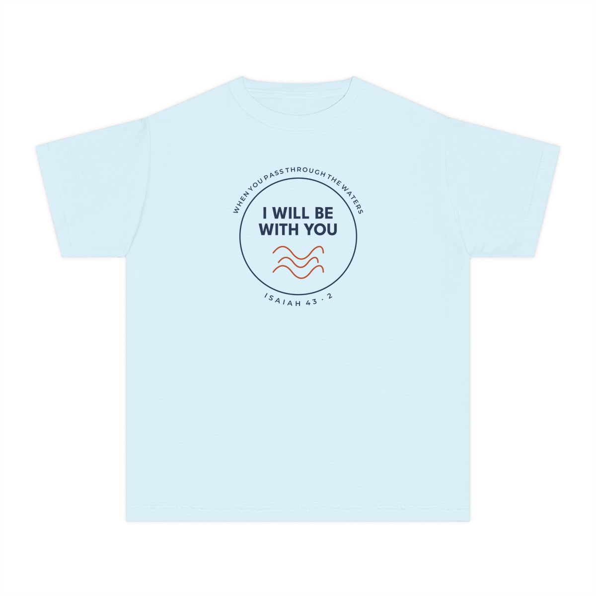 When You Pass Through, printed on a youth tee in Chambray